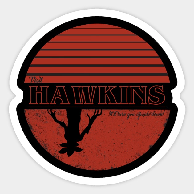 Visit Hawkins Sticker by Zachterrelldraws